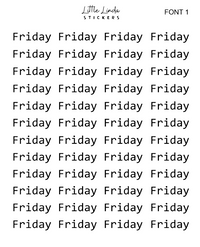 Mini Days of the Week - Font 1