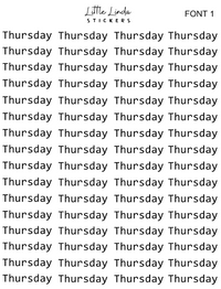 Mini Days of the Week - Font 1
