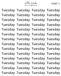 Mini Days of the Week - Font 1