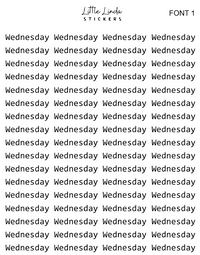 Mini Days of the Week - Font 1