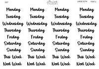 2027 | Days of the Week | The Basic Edit planner stickers, Font 2 / Large / Glossy