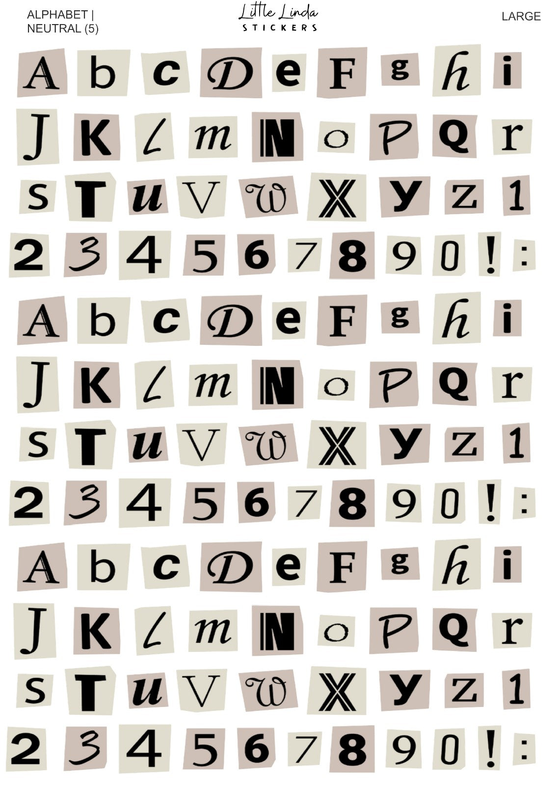 Junk Journal | Alphabet - Neutral
