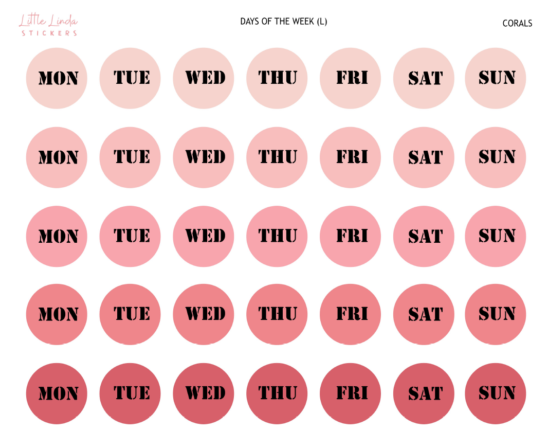 2024 | Days of the Week Circle - Large