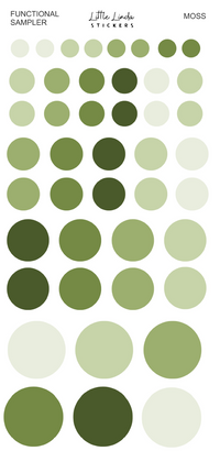2027 | Sampler Dots | The Basic Edit planner stickers, Moss / Glossy