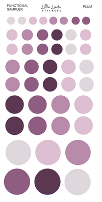 2027 | Sampler Dots | The Basic Edit planner stickers, Plum / Glossy