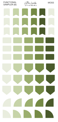 2027 | Sampler B | The Basic Edit planner stickers, Moss / Glossy