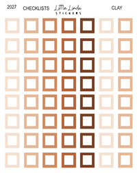 2027 | Checklist Squares | The Basic Edit planner stickers, Clay / Glossy