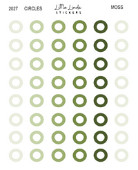 2027 | Checklist Circles | The Basic Edit planner stickers, Moss / Glossy
