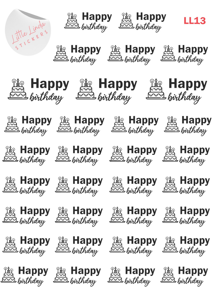 Happy Birthday Stickers