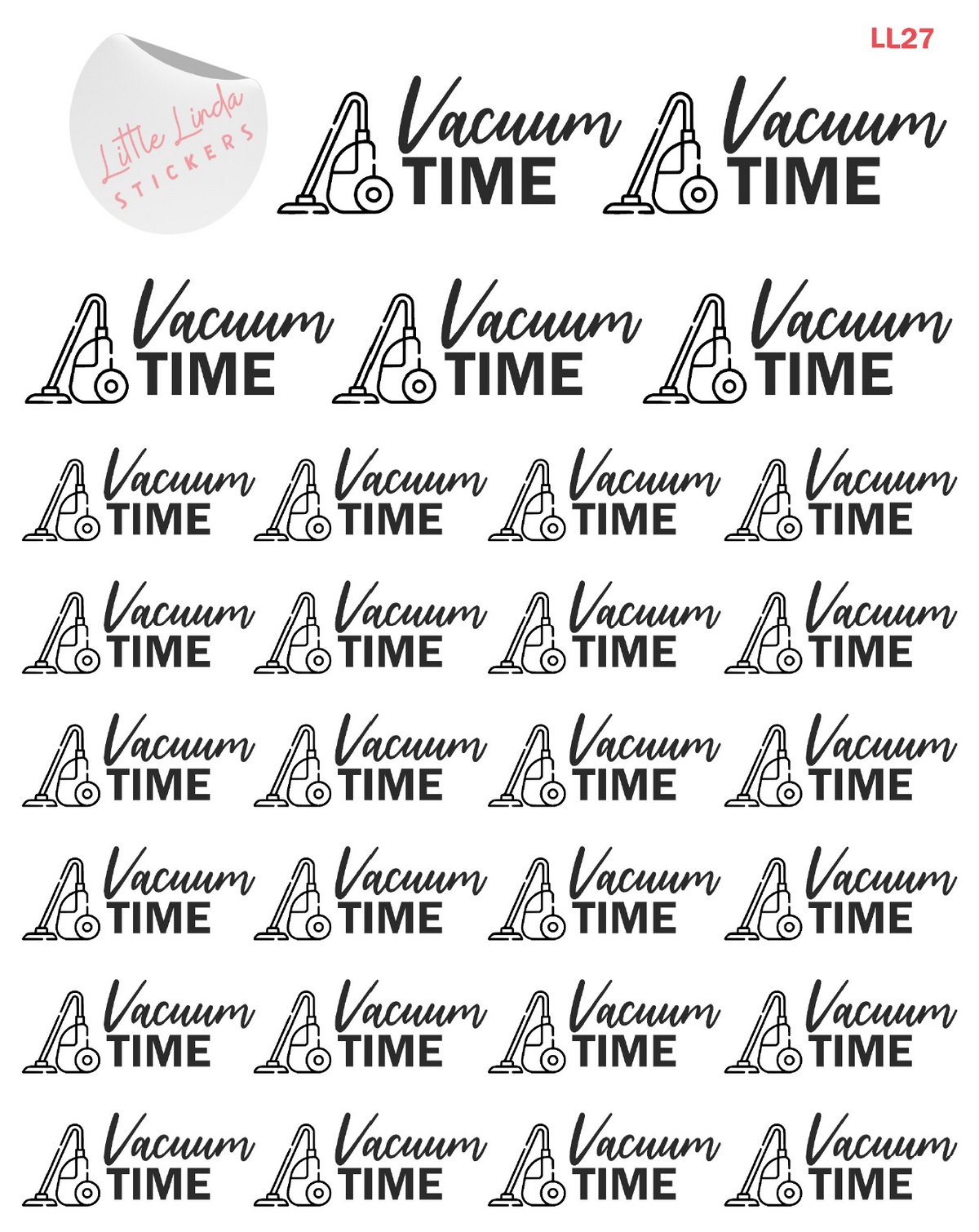 Vacuum Time Stickers