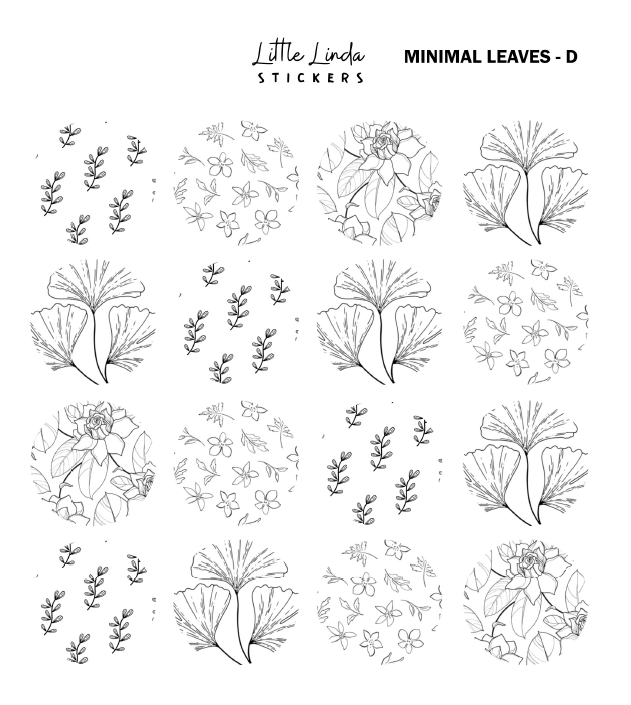 Minimal Leaf Pattern - No Background