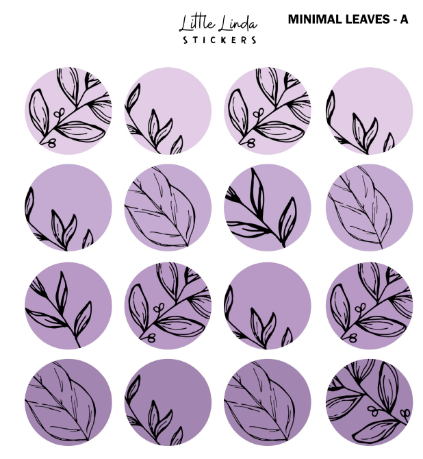 Minimal Leaf Pattern - Purple