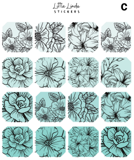 Floral Line Art Shapes